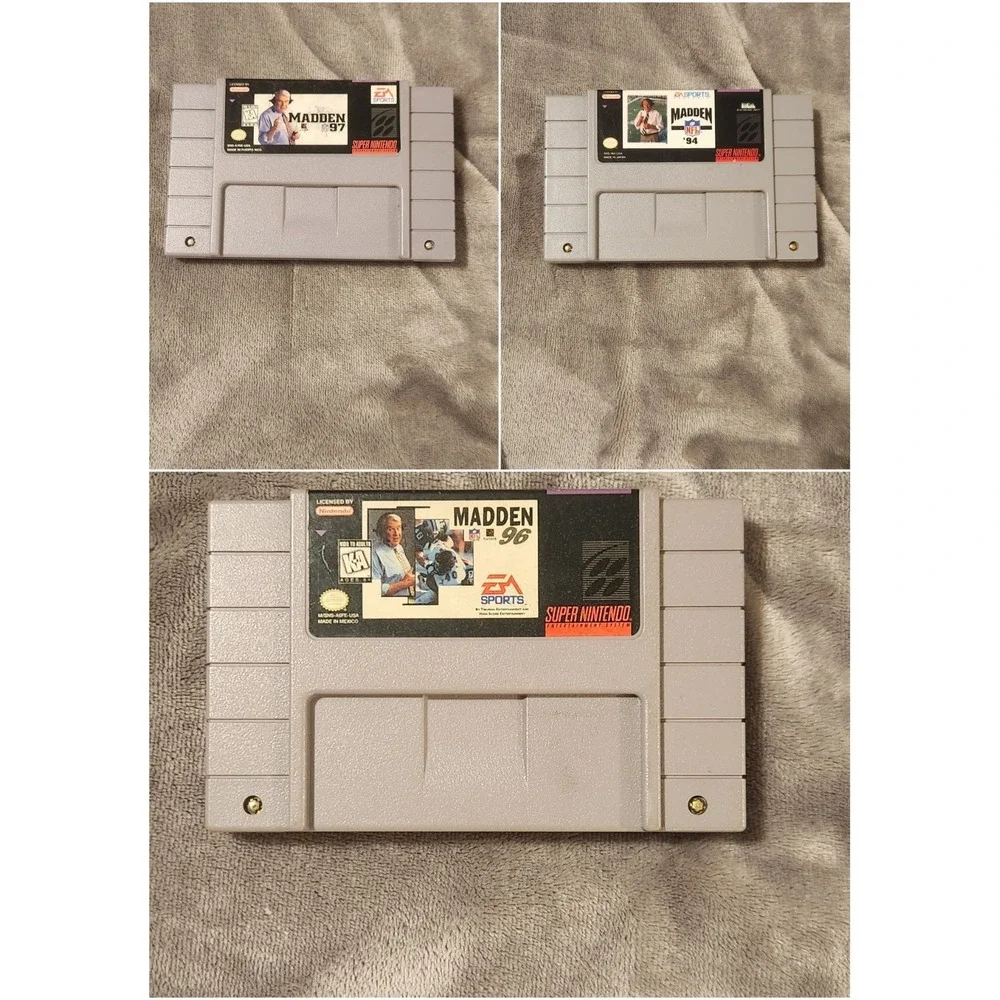 Snes Super Nintendo Entertainment System Lot Of 3 Madden Games 96 97 94